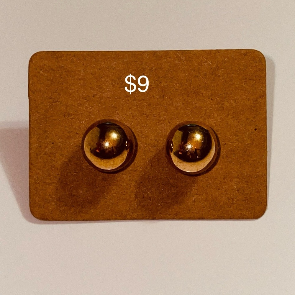 Gold Ball Stud Earrings